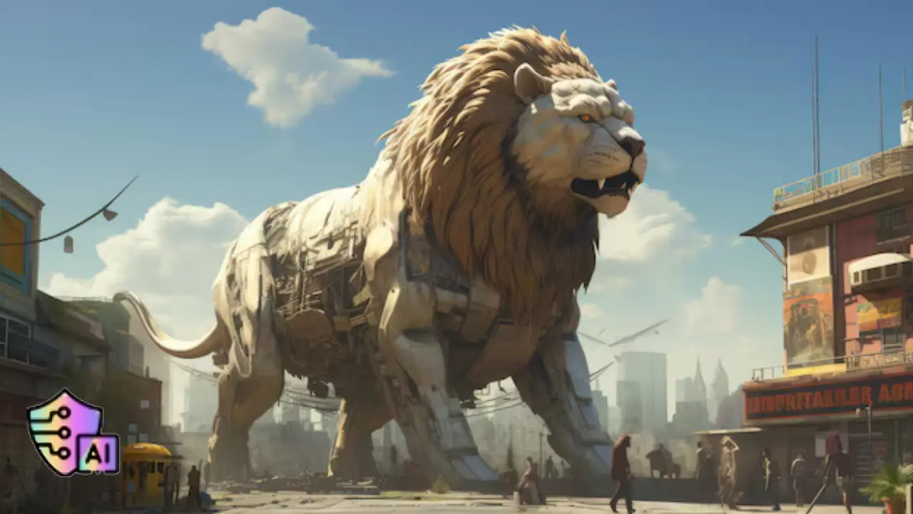 AI Image Creator Prompt: Diamond Body Lion Walking